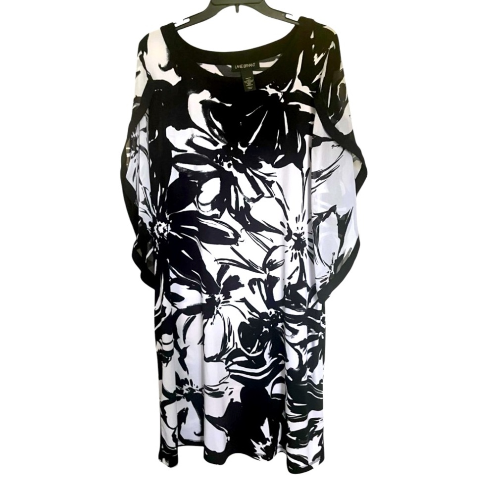 Lane Bryant dress black and white floral print size 18/20
